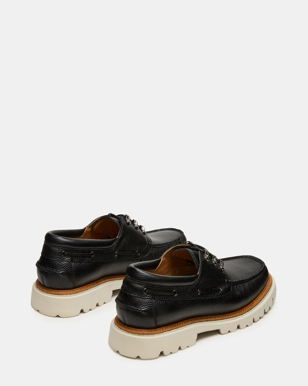 VICTOR Black Leather Slip-On Men's Casual Boat Shoe | Steve Madden on Sale