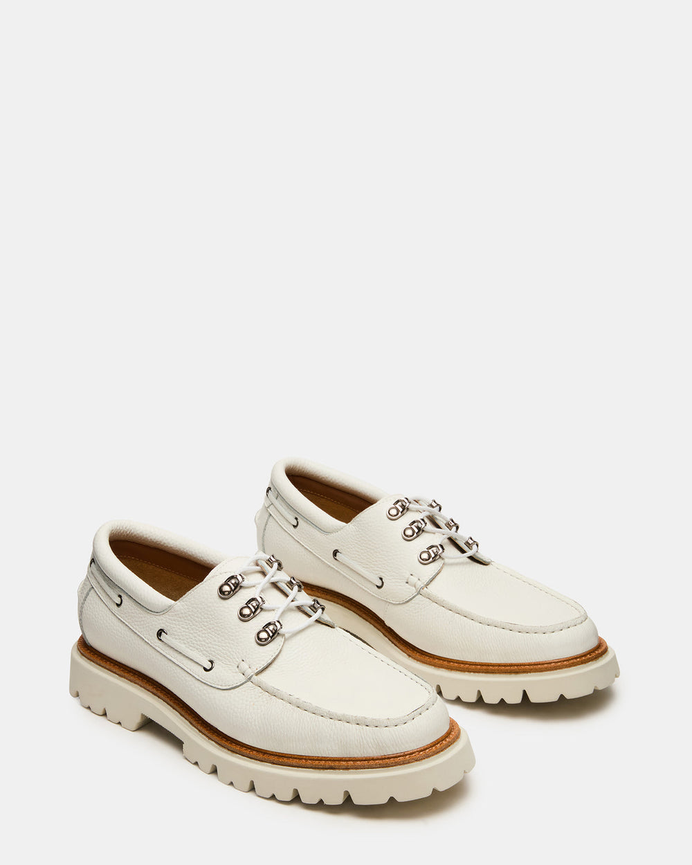 VICTOR White Leather Slip-On Men's Casual Boat Shoe | Steve Madden online