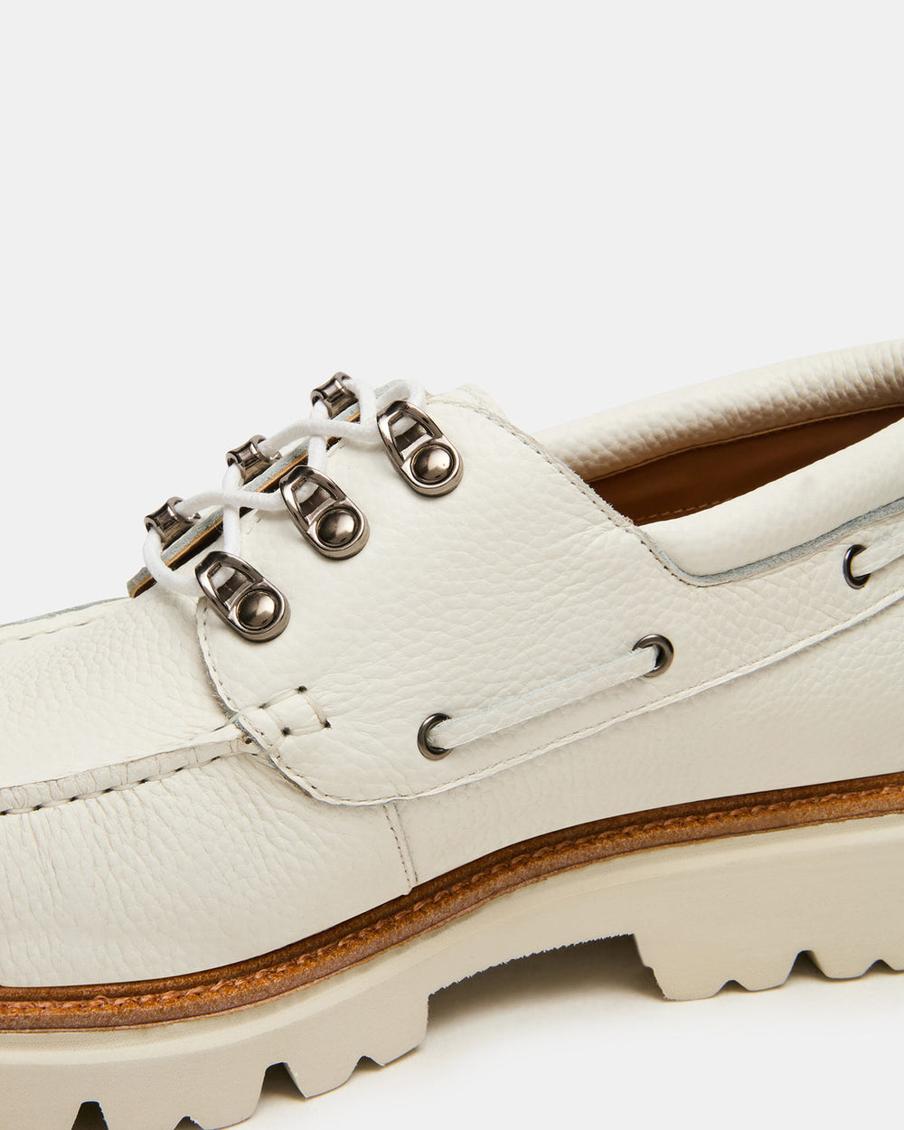 VICTOR White Leather Slip-On Men's Casual Boat Shoe | Steve Madden online