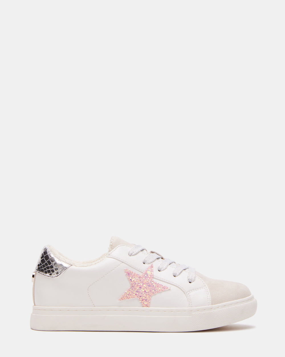 Kids' REZUME White Multi Girls' Lace-Up Star Sneakers | Steve Madden on Sale