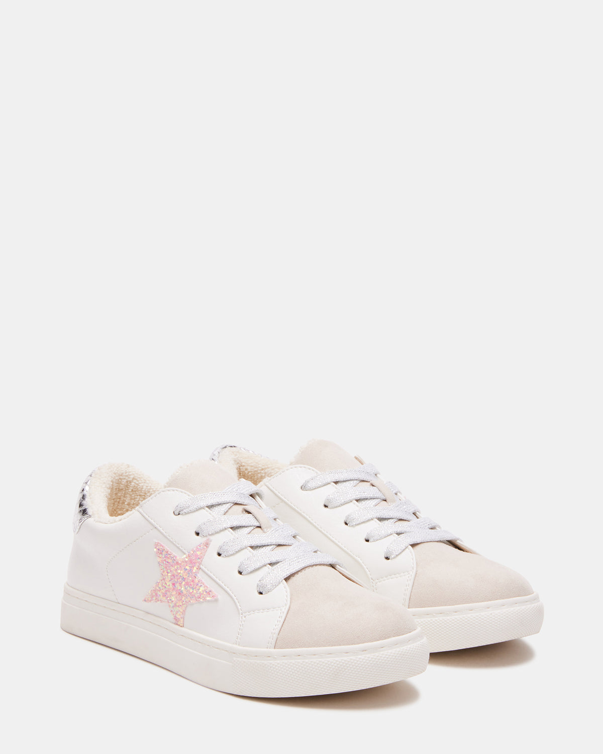 Kids' REZUME White Multi Girls' Lace-Up Star Sneakers | Steve Madden on Sale