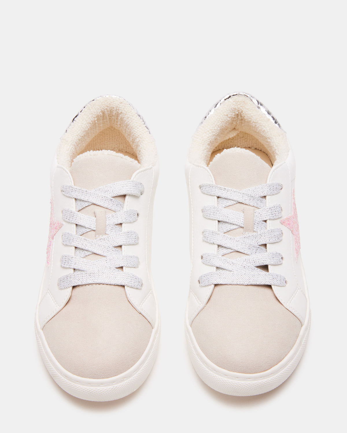 Kids' REZUME White Multi Girls' Lace-Up Star Sneakers | Steve Madden on Sale