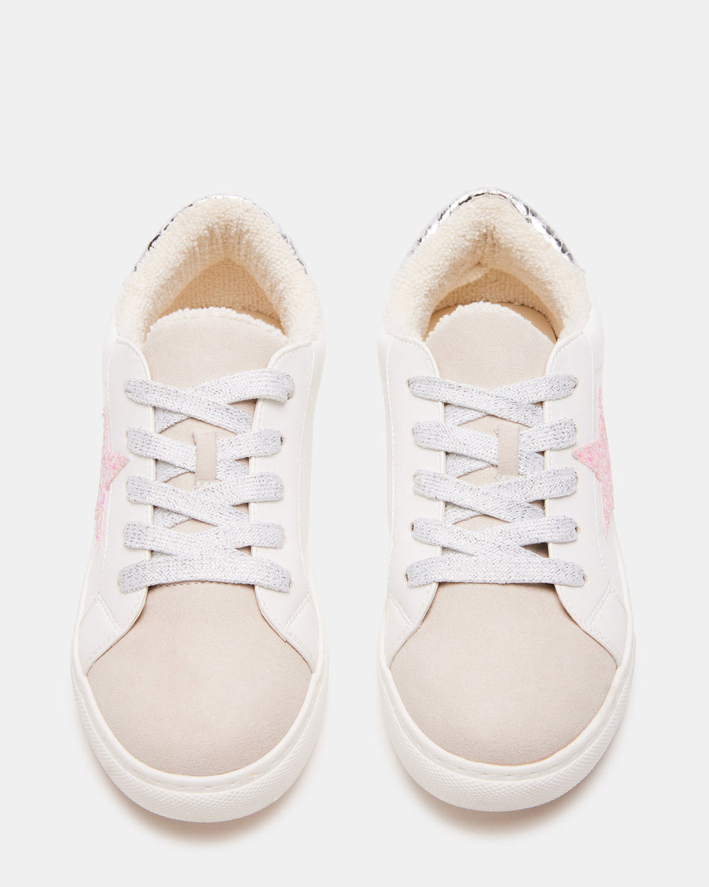 Kids' REZUME White Multi Girls' Lace-Up Star Sneakers | Steve Madden on Sale