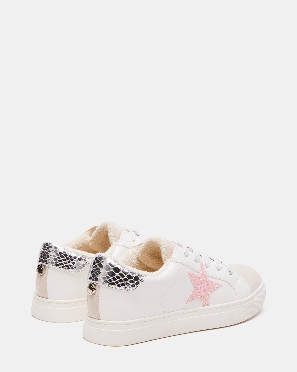 Kids' REZUME White Multi Girls' Lace-Up Star Sneakers | Steve Madden on Sale