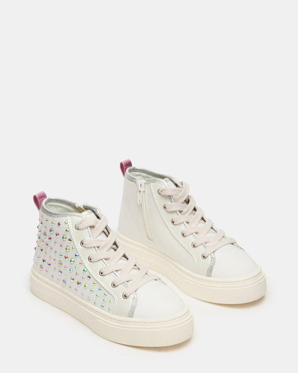 Kids' LAURISA White Multi High-Top Lace-Up Girls' Sneaker | Steve Madden online