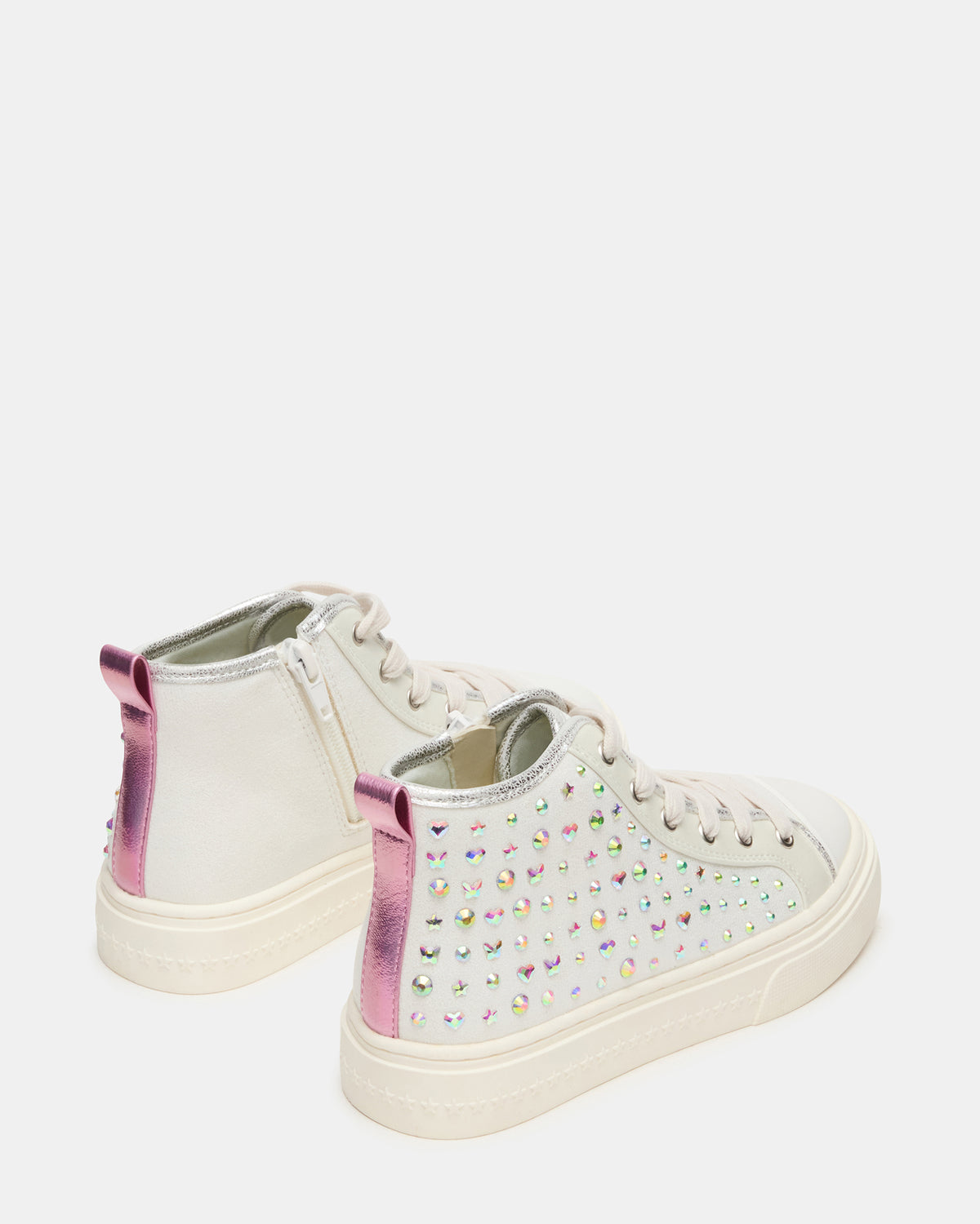 Kids' LAURISA White Multi High-Top Lace-Up Girls' Sneaker | Steve Madden online