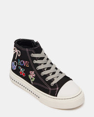Kids' JOYCEE Black High-Top Lace-Up Girls' Sneaker | Steve Madden Sale