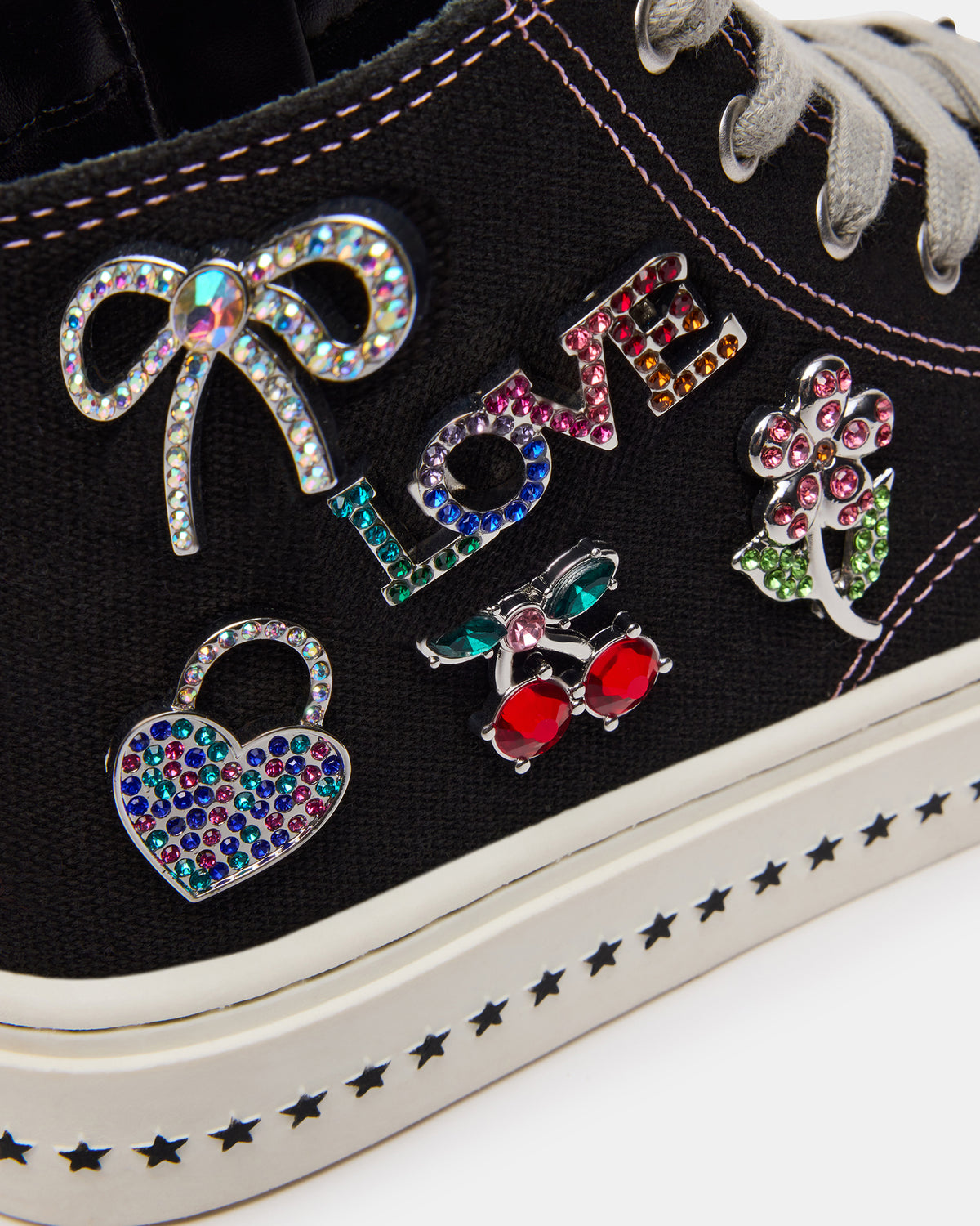 Kids' JOYCEE Black High-Top Lace-Up Girls' Sneaker | Steve Madden Sale
