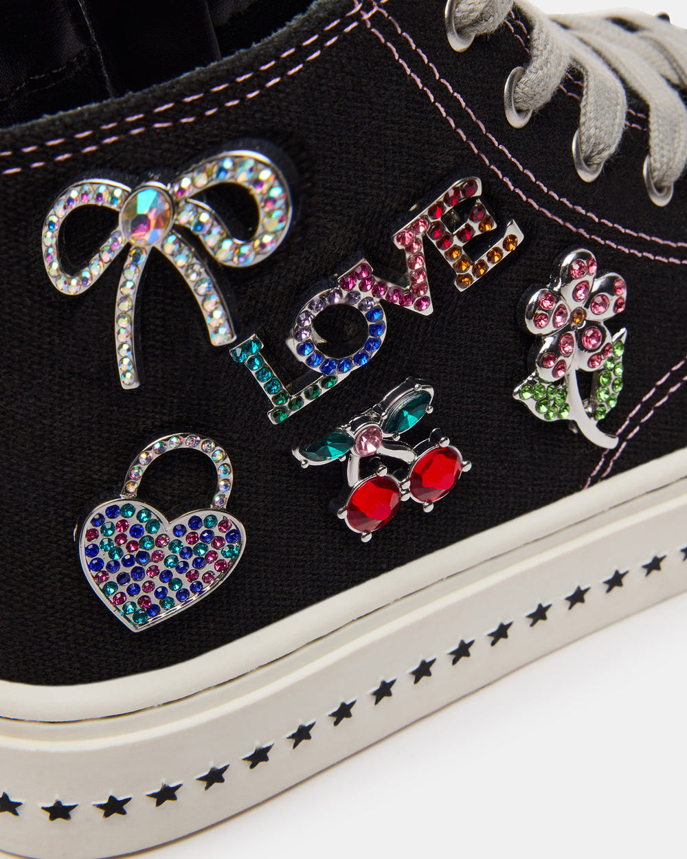 Kids' JOYCEE Black High-Top Lace-Up Girls' Sneaker | Steve Madden Sale