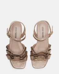 Kids' PRESS Gold Girls' Square-Toe Ruffle Block Heel | Steve Madden US
