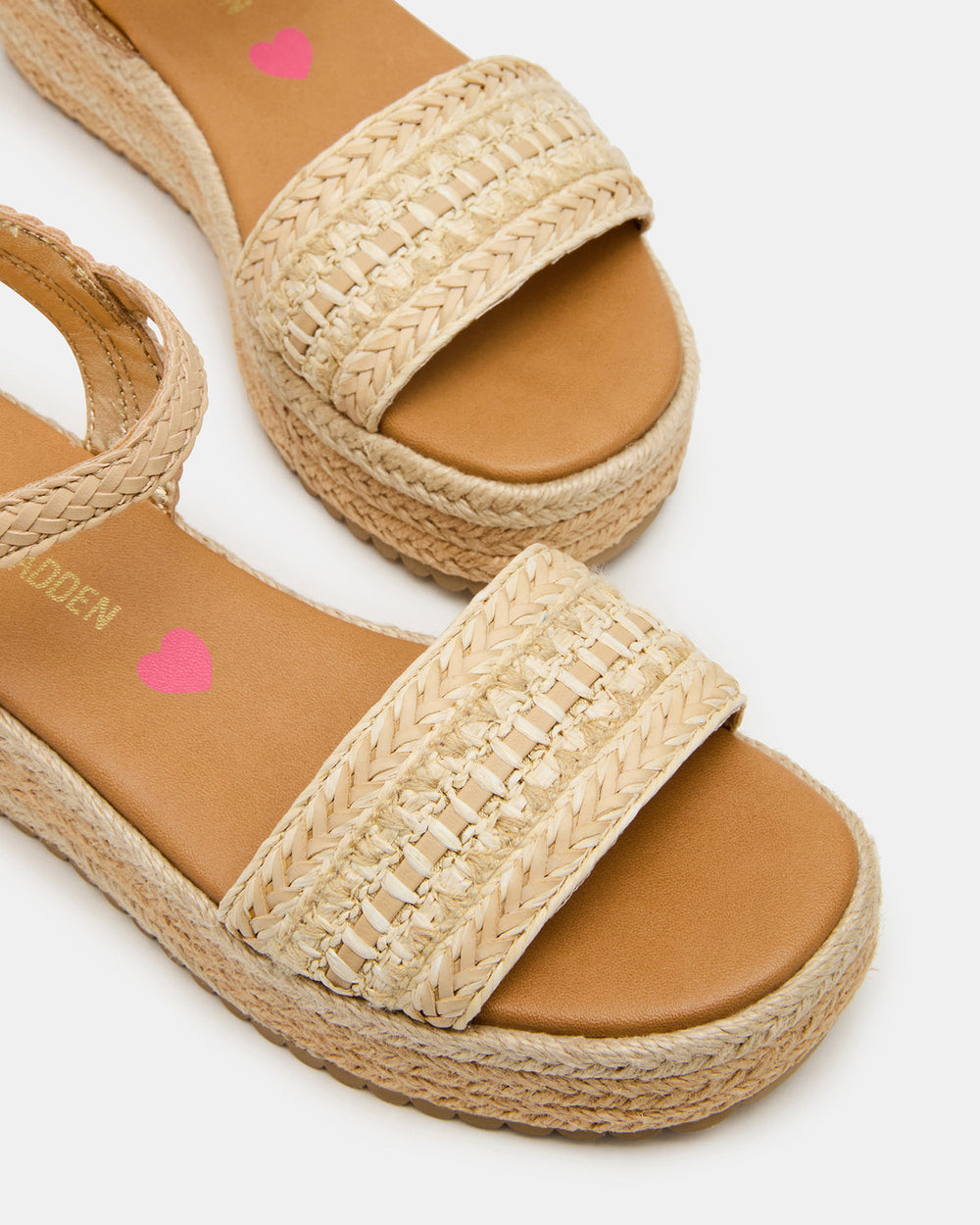 Kids' KIKO Natural Platform Raffia Wedge Girls' Sandal | Steve Madden Sale