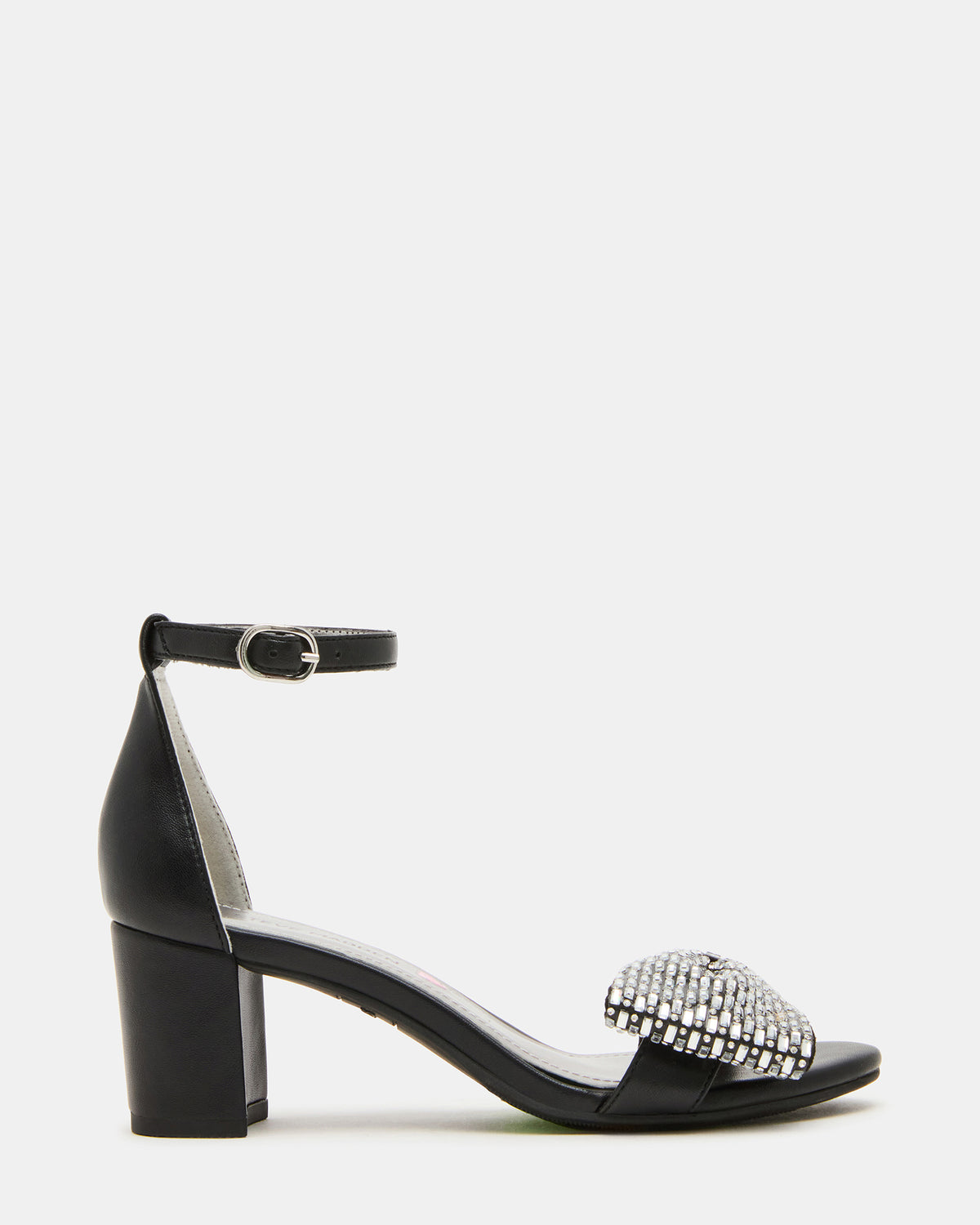 Kids' ABIGAL Black Rhinestone Embellised Block Heel Girls' Heel | Steve Madden on Sale