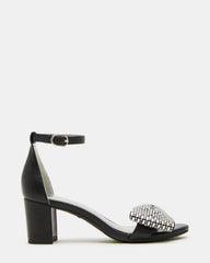 Kids' ABIGAL Black Rhinestone Embellised Block Heel Girls' Heel | Steve Madden on Sale