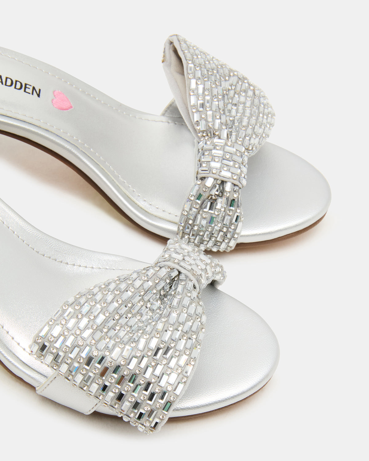 Kids' ABIGAL Silver Rhinestone Embellised Block Heel Girls' Heel | Steve Madden near me