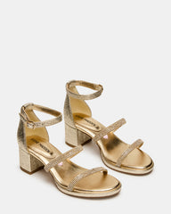 Kids' SIZZLE Gold Girls' Strappy Block Heel | Steve Madden discount