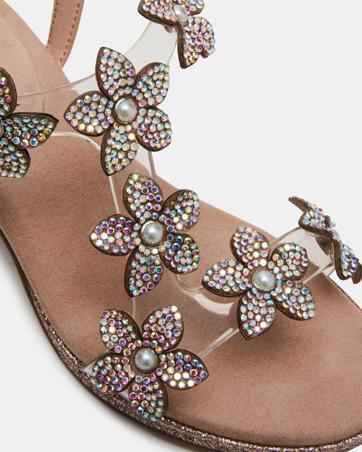 Kids' SAVVY Blush Girls' Strappy Rhinestone Block Heel | Steve Madden outlet