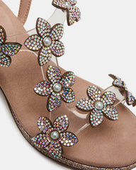Kids' SAVVY Blush Girls' Strappy Rhinestone Block Heel | Steve Madden outlet