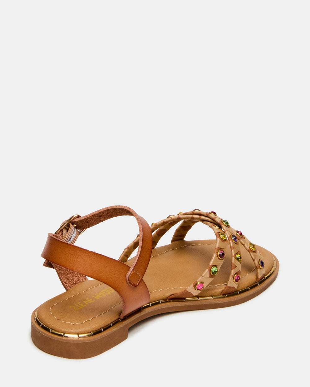 Kids' GILLIAN Cognac Multi Strappy Rhinestone Embellished Girls' Sandal | Steve Madden Sale