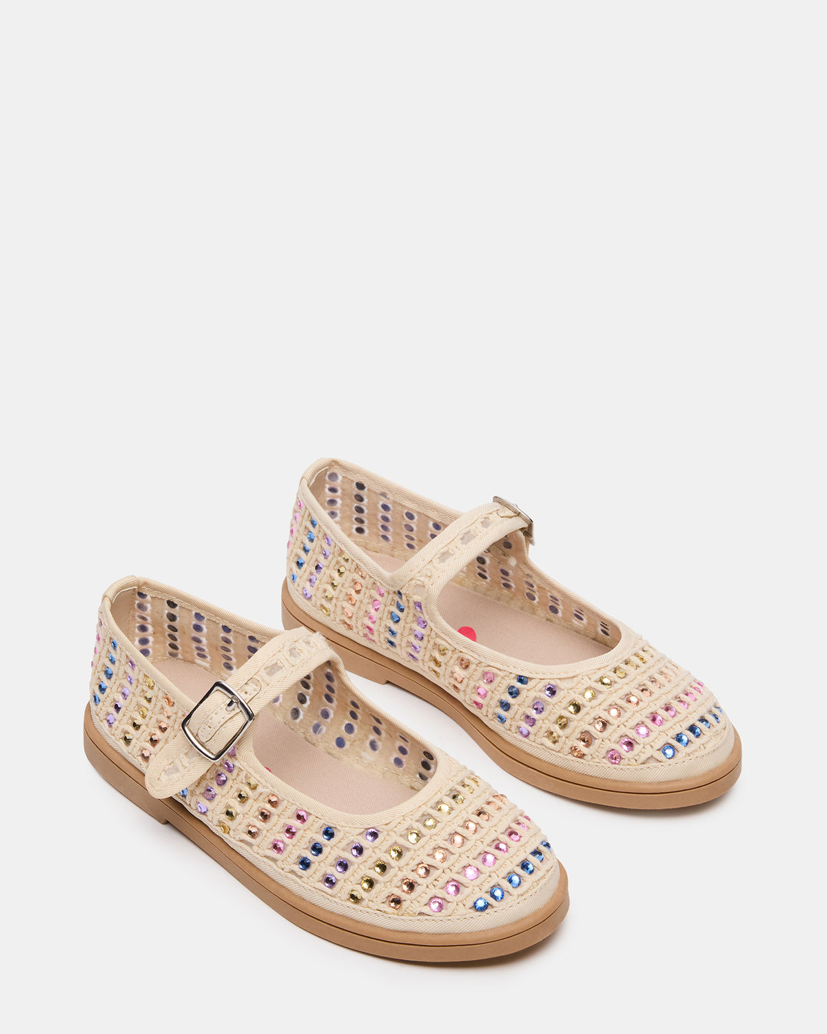 Kids' ROREE Natural Rhinestones Girls' Mary Jane Flats | Steve Madden for Sale