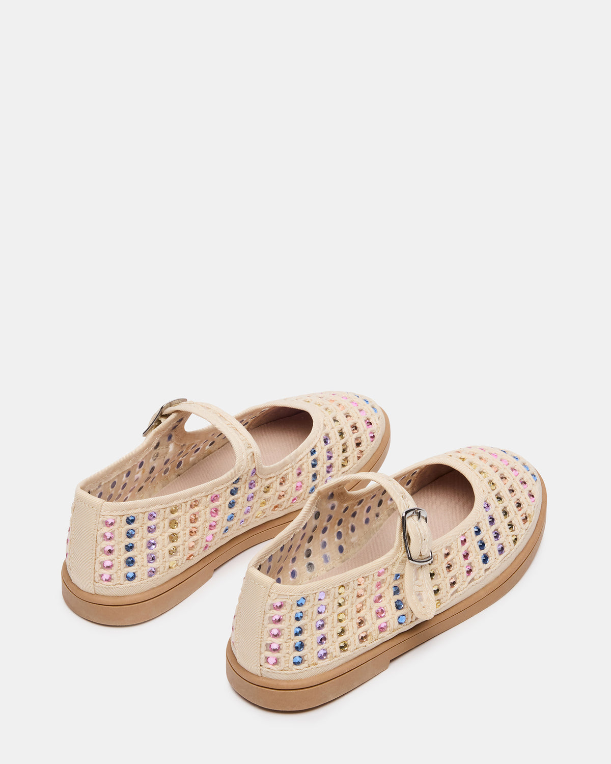 Kids' ROREE Natural Rhinestones Girls' Mary Jane Flats | Steve Madden for Sale