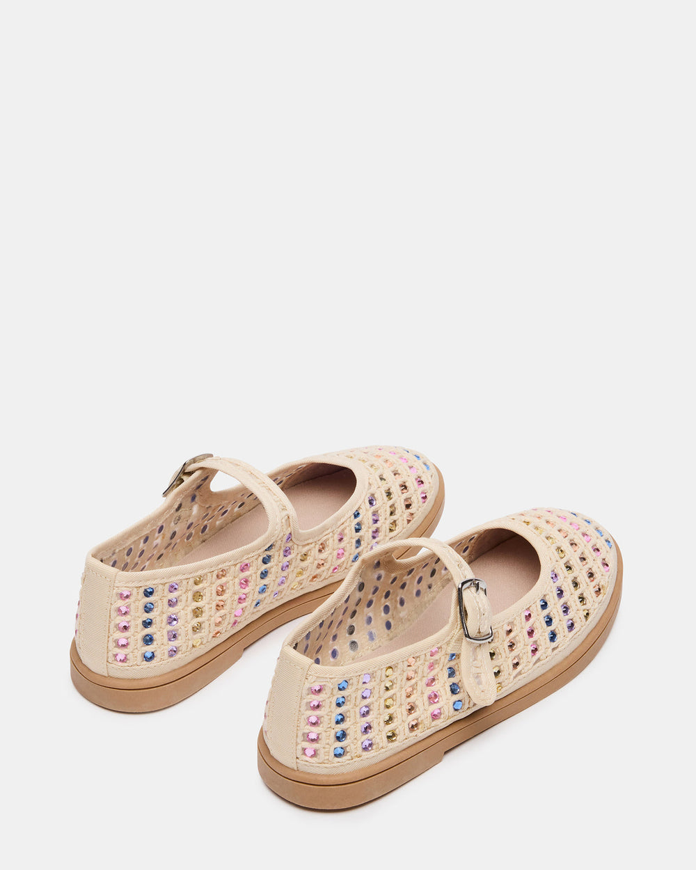 Kids' ROREE Natural Rhinestones Girls' Mary Jane Flats | Steve Madden for Sale