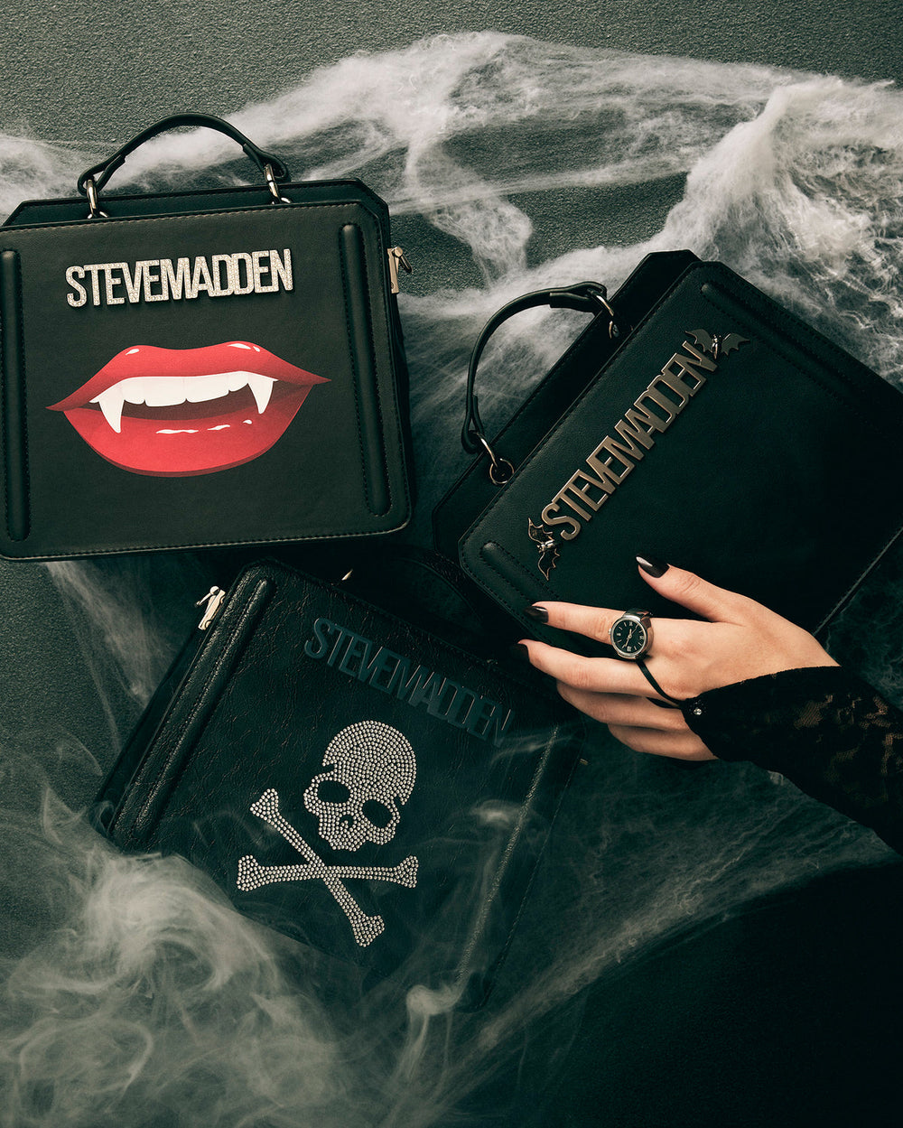 EVELYN Fang Bag Black Top Handle Crossbody Bag | Steve Madden Sale