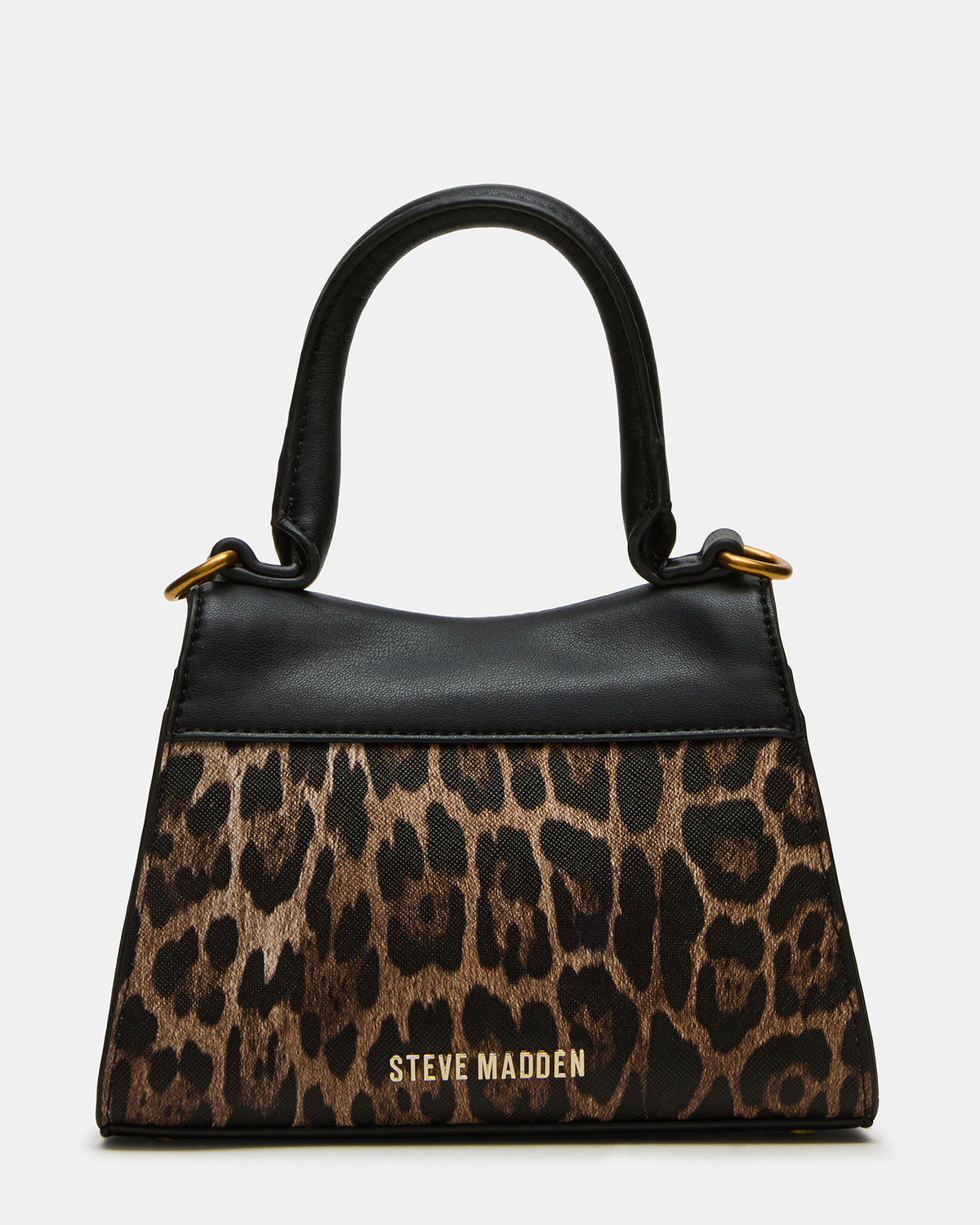 MADLYN Bag Leopard Structured Turn-Lock Closure Top-Handle Crossbody Mini Handbag | Steve Madden Sale