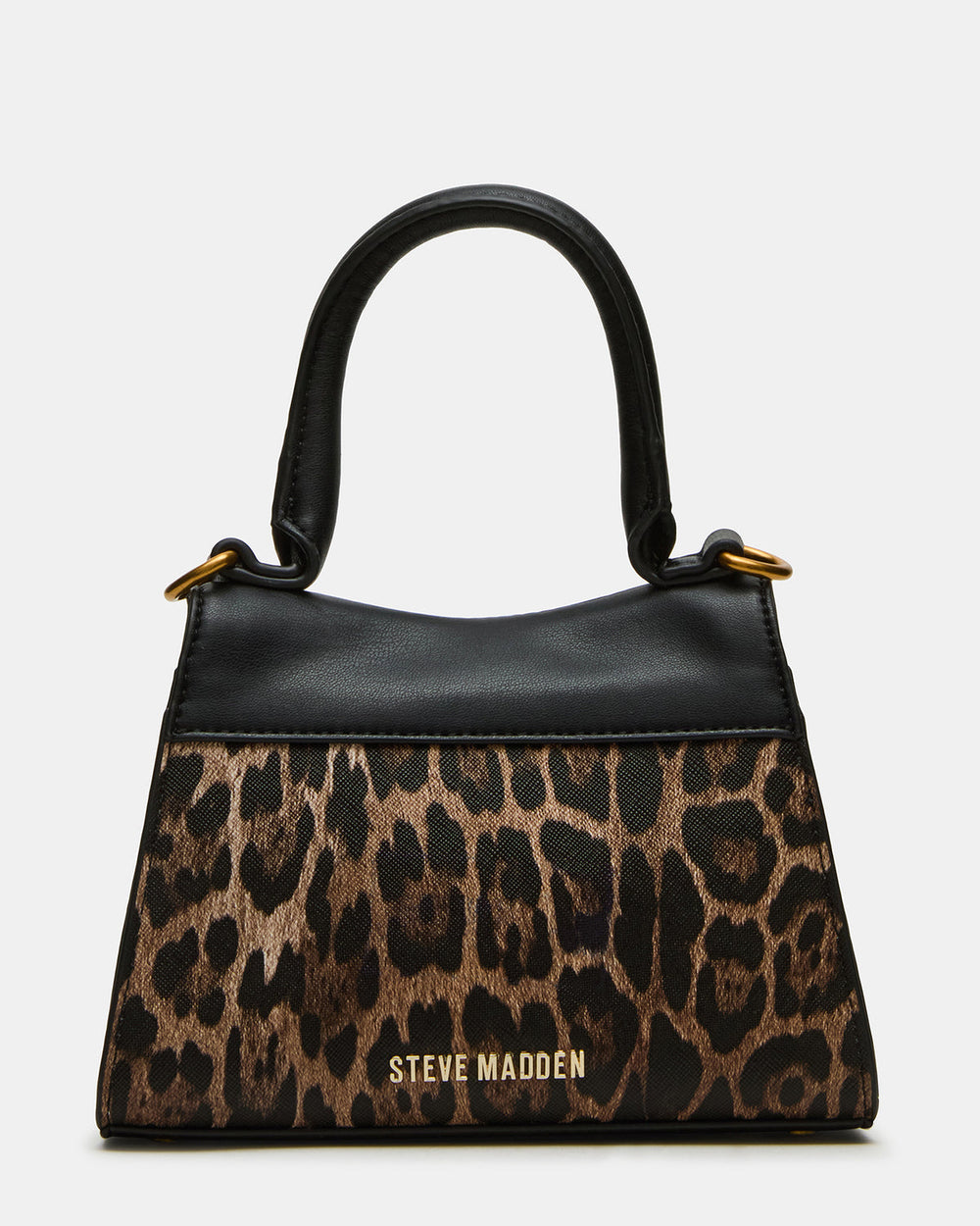MADLYN Bag Leopard Structured Turn-Lock Closure Top-Handle Crossbody Mini Handbag | Steve Madden Sale