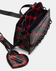 EVELYN Bag Drippy Hearts Black/Red Top Handle Crossbody Bag | Steve Madden for Sale