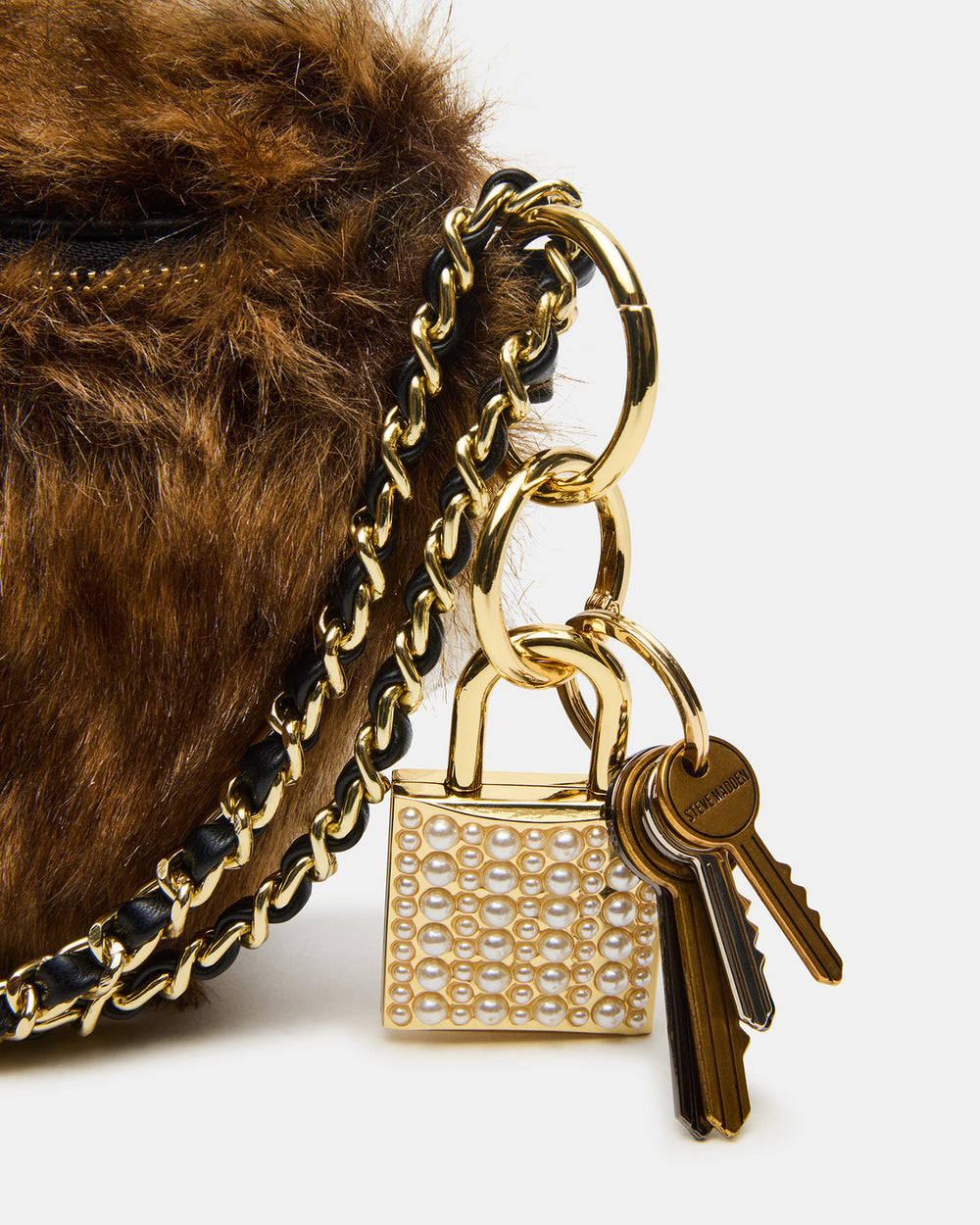 WYLDER Bag Brown Faux Fur Crossbody Women's Belt Handbag | Steve Madden on Sale