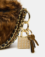 WYLDER Bag Brown Faux Fur Crossbody Women's Belt Handbag | Steve Madden on Sale