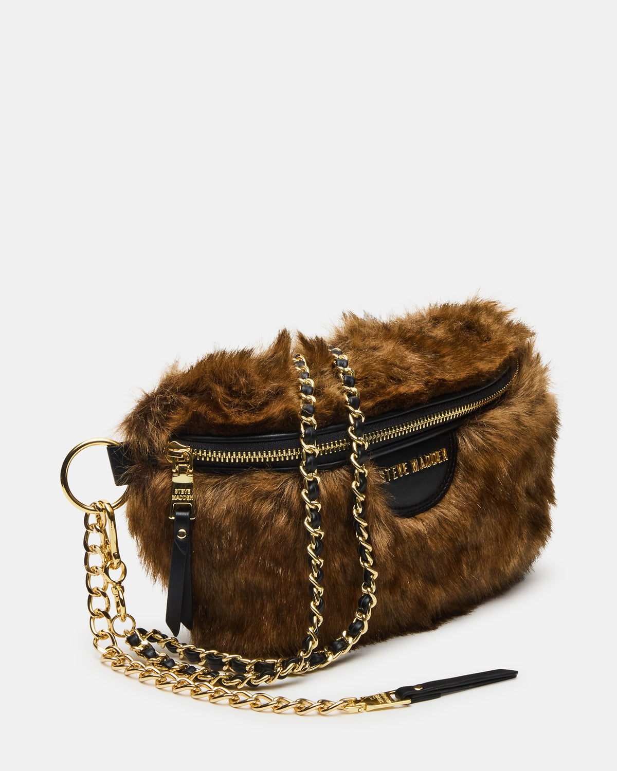 WYLDER Bag Brown Faux Fur Crossbody Women's Belt Handbag | Steve Madden on Sale