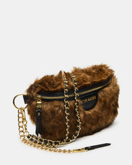 WYLDER Bag Brown Faux Fur Crossbody Women's Belt Handbag | Steve Madden on Sale