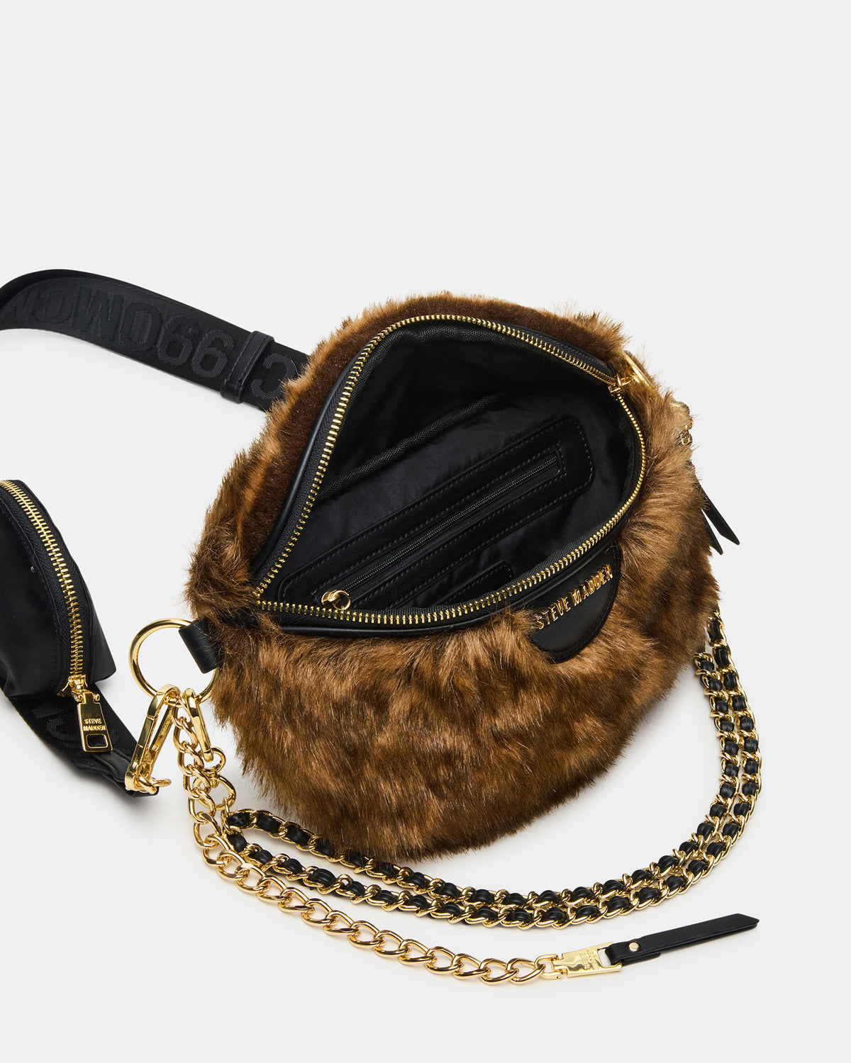 WYLDER Bag Brown Faux Fur Crossbody Women's Belt Handbag | Steve Madden on Sale