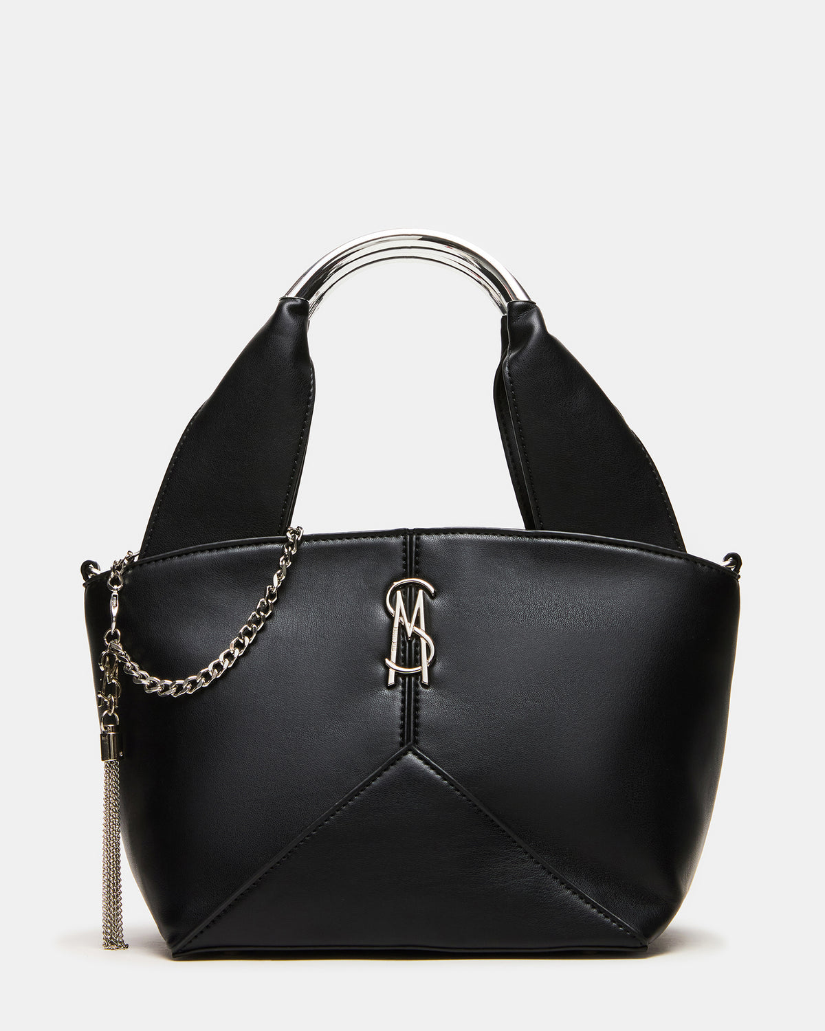 VIV Bag Black/Silver Top-Handle Hardware Embellished Handbag | Steve Madden discount