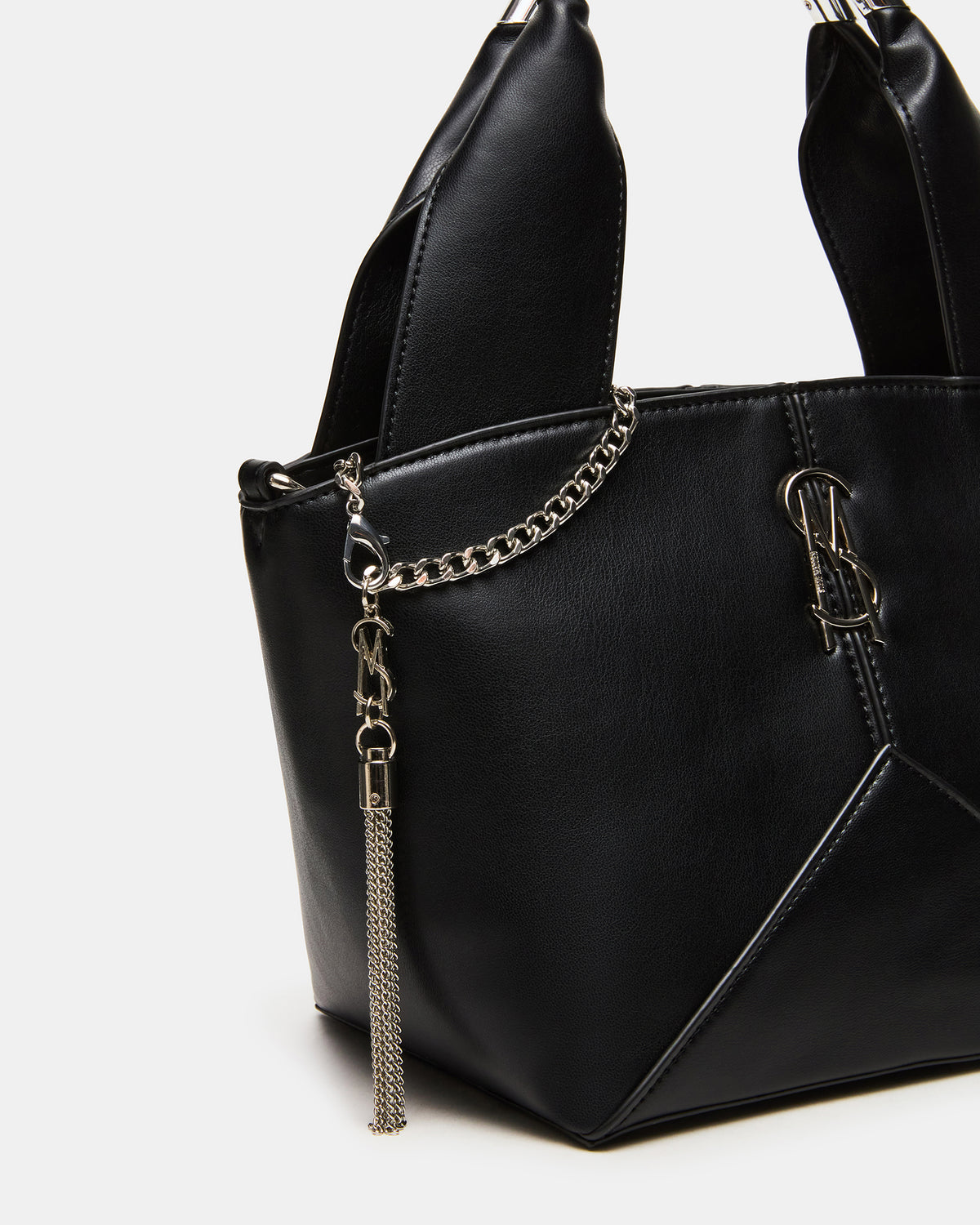 VIV Bag Black/Silver Top-Handle Hardware Embellished Handbag | Steve Madden discount