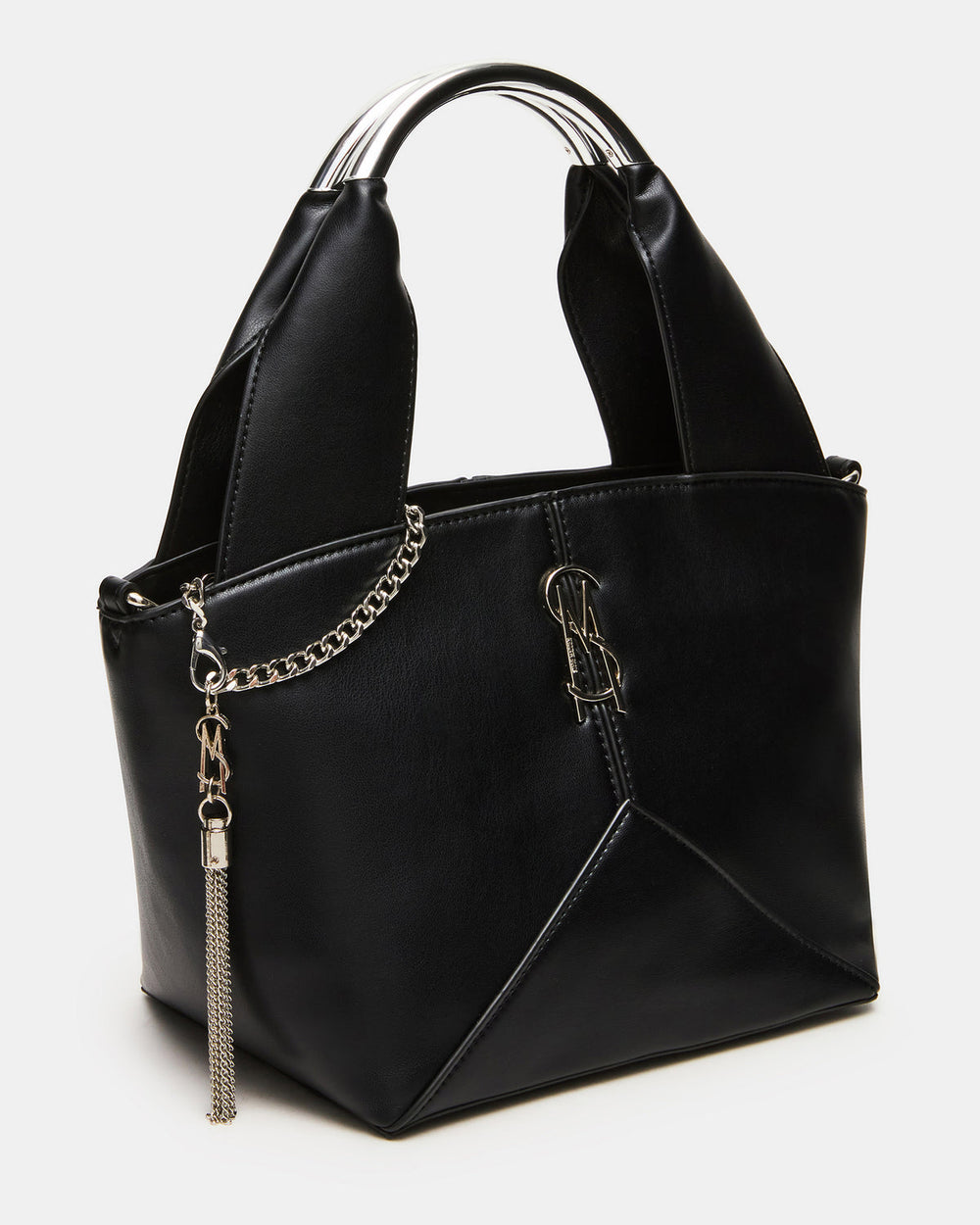 VIV Bag Black/Silver Top-Handle Hardware Embellished Handbag | Steve Madden discount
