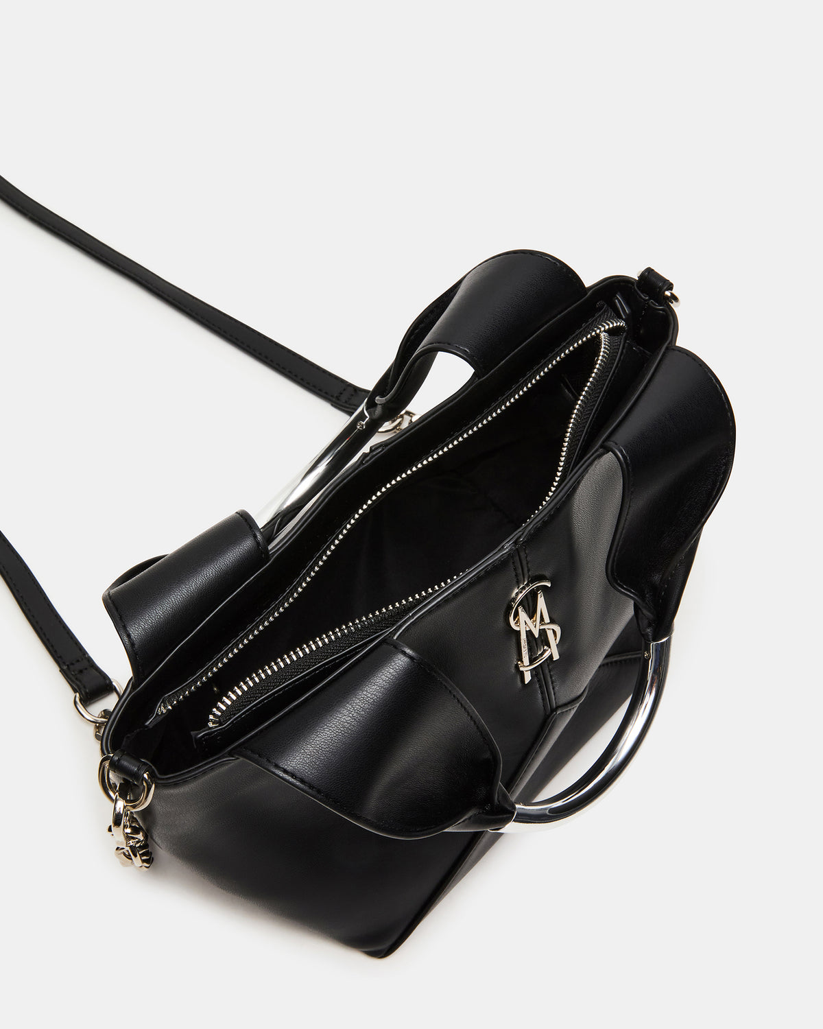 VIV Bag Black/Silver Top-Handle Hardware Embellished Handbag | Steve Madden discount