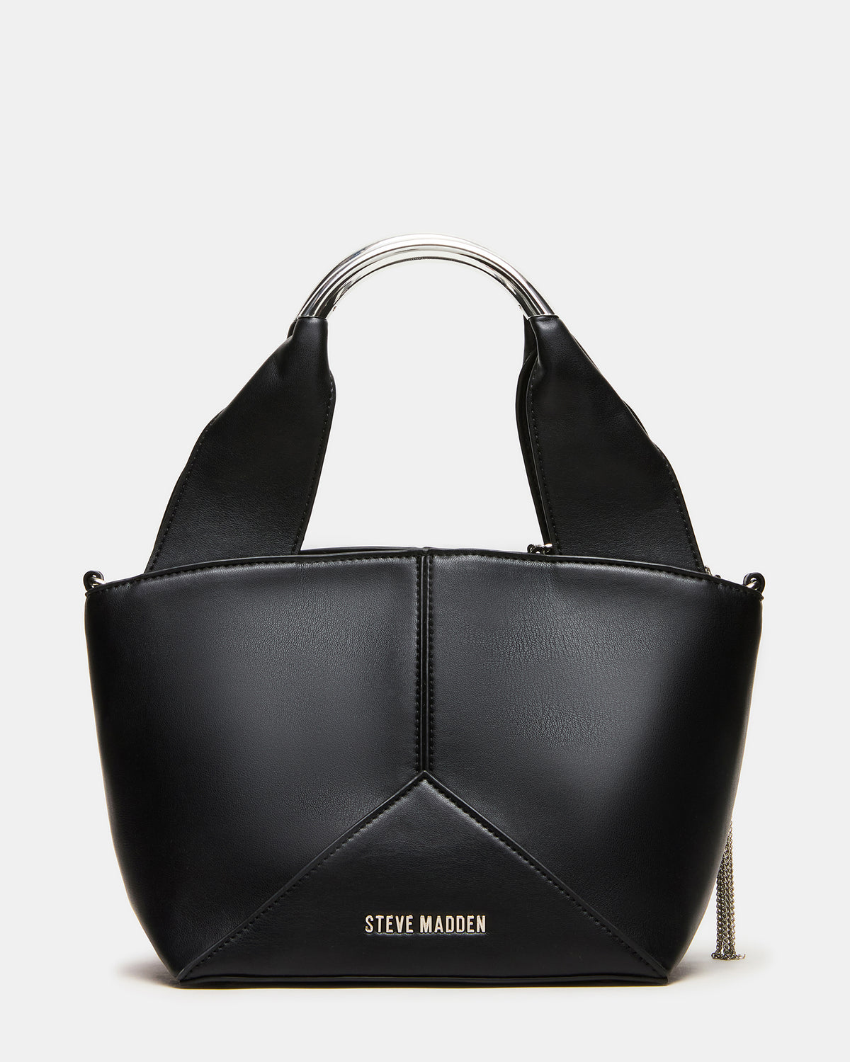 VIV Bag Black/Silver Top-Handle Hardware Embellished Handbag | Steve Madden discount