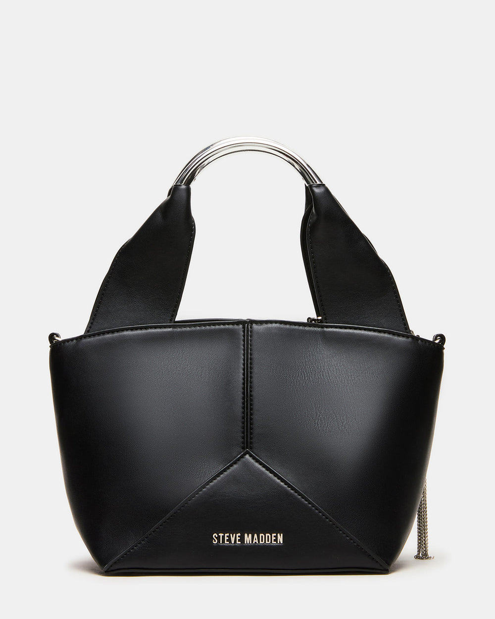VIV Bag Black/Silver Top-Handle Hardware Embellished Handbag | Steve Madden discount