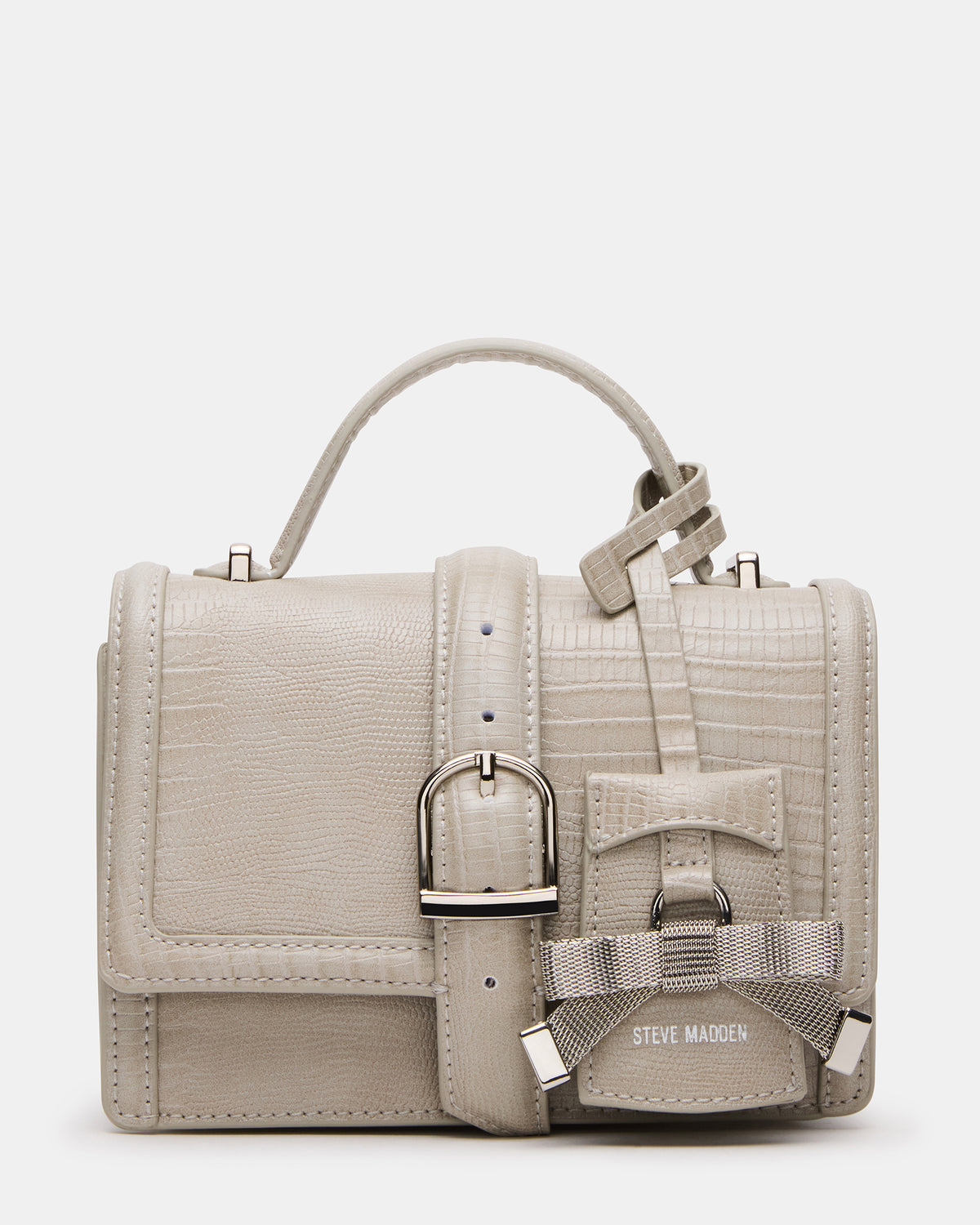 CLARK Bag Light Grey Structured Top-Handle Mini Handbag | Steve Madden US