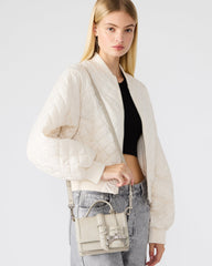 CLARK Bag Light Grey Structured Top-Handle Mini Handbag | Steve Madden US