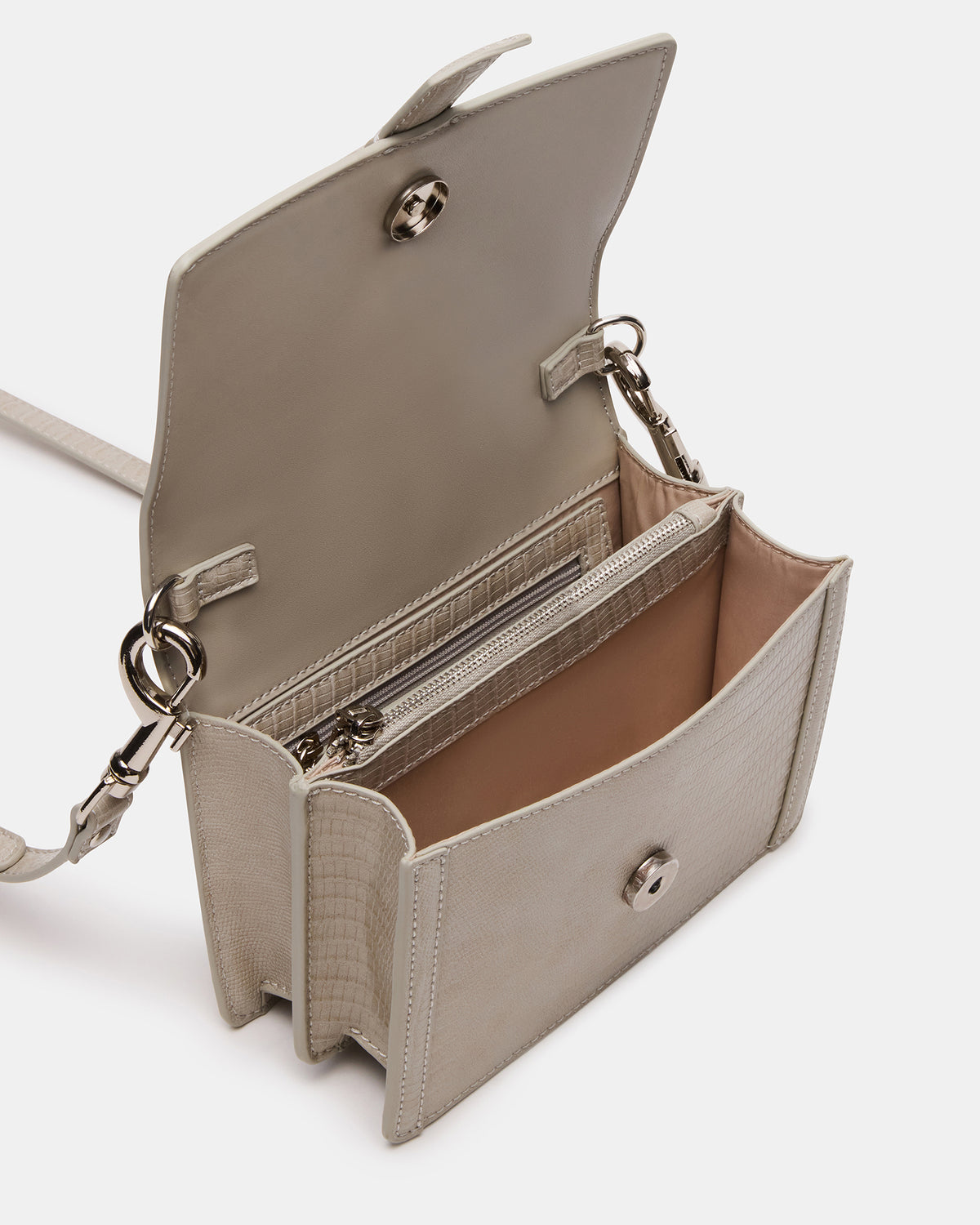 CLARK Bag Light Grey Structured Top-Handle Mini Handbag | Steve Madden US
