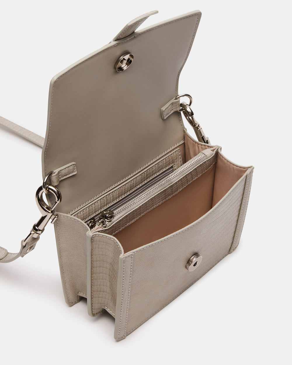 CLARK Bag Light Grey Structured Top-Handle Mini Handbag | Steve Madden US