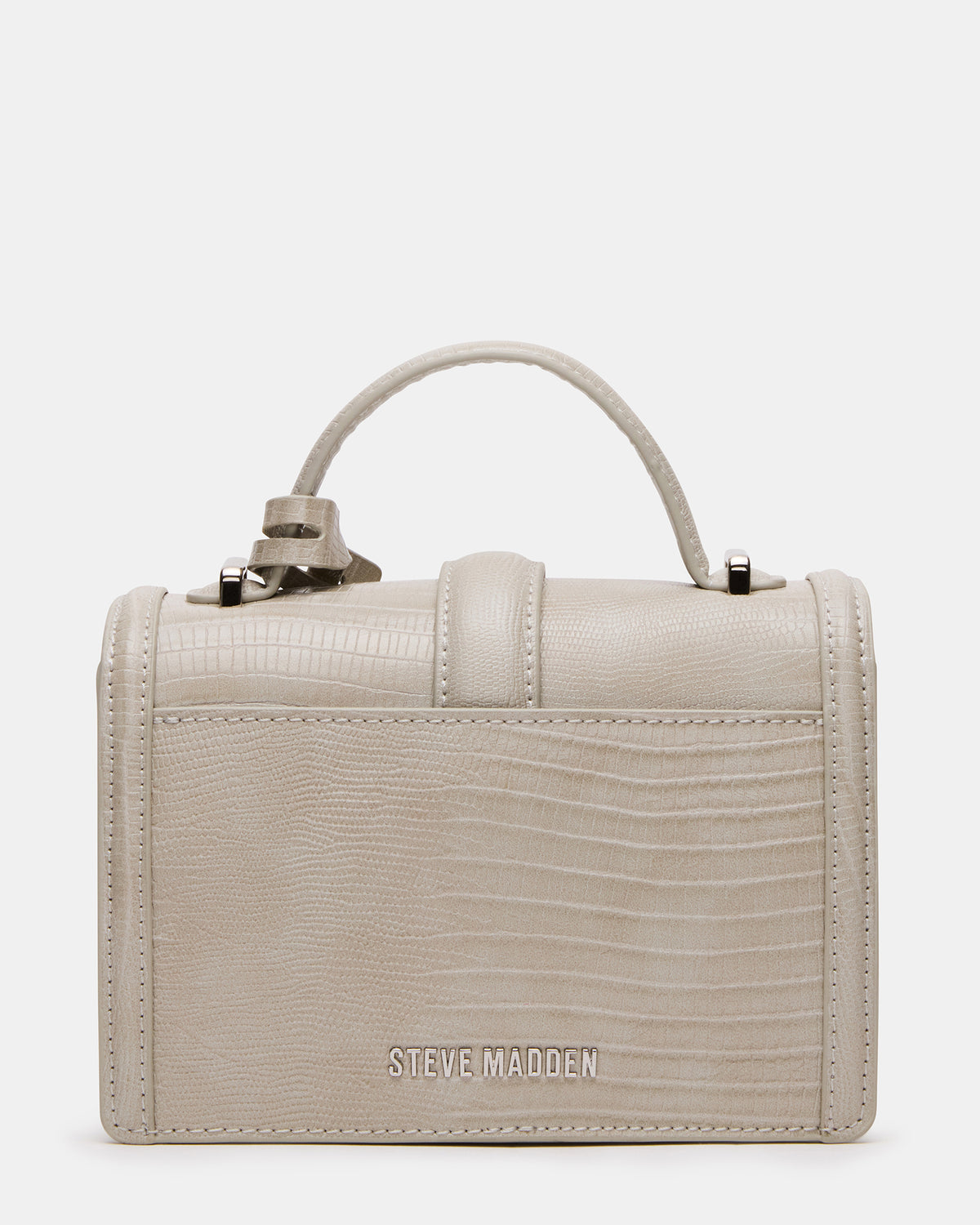 CLARK Bag Light Grey Structured Top-Handle Mini Handbag | Steve Madden US