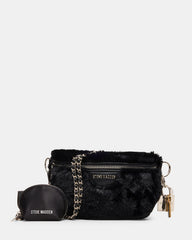 WYLDER Bag Black Faux Fur Crossbody Women's Belt Handbag | Steve Madden outlet