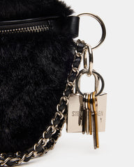WYLDER Bag Black Faux Fur Crossbody Women's Belt Handbag | Steve Madden outlet