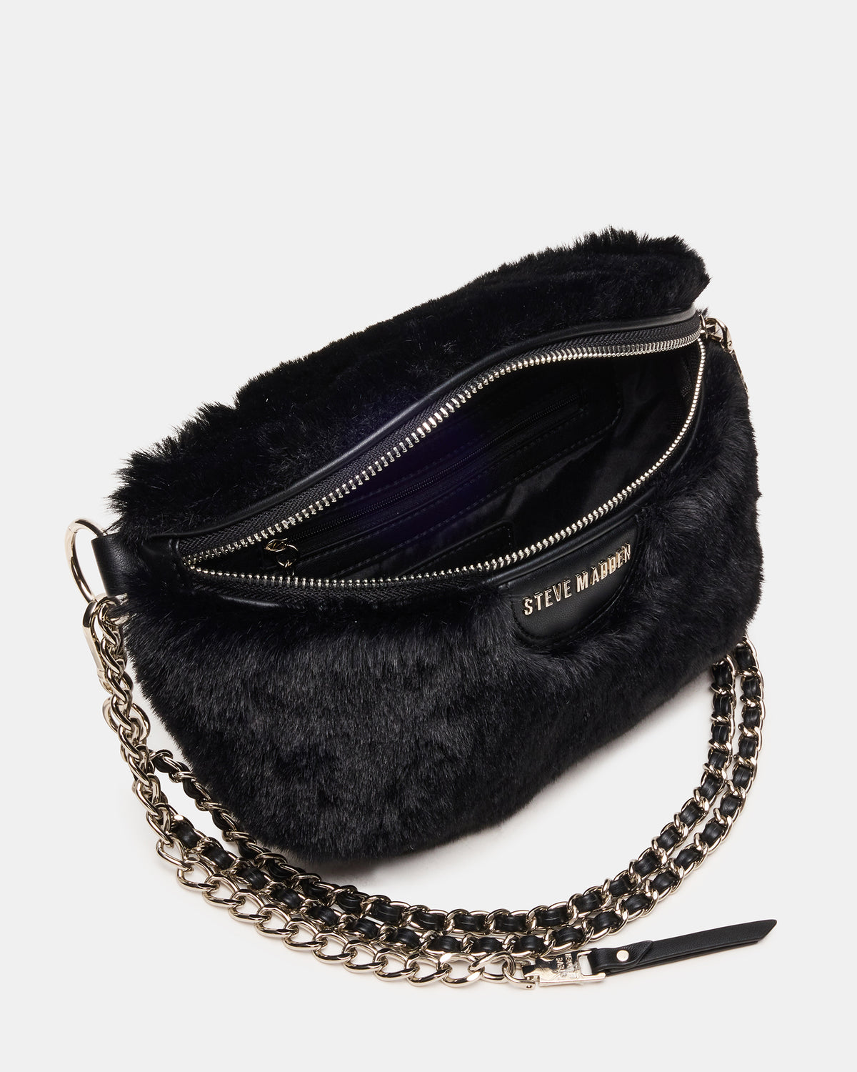 WYLDER Bag Black Faux Fur Crossbody Women's Belt Handbag | Steve Madden outlet