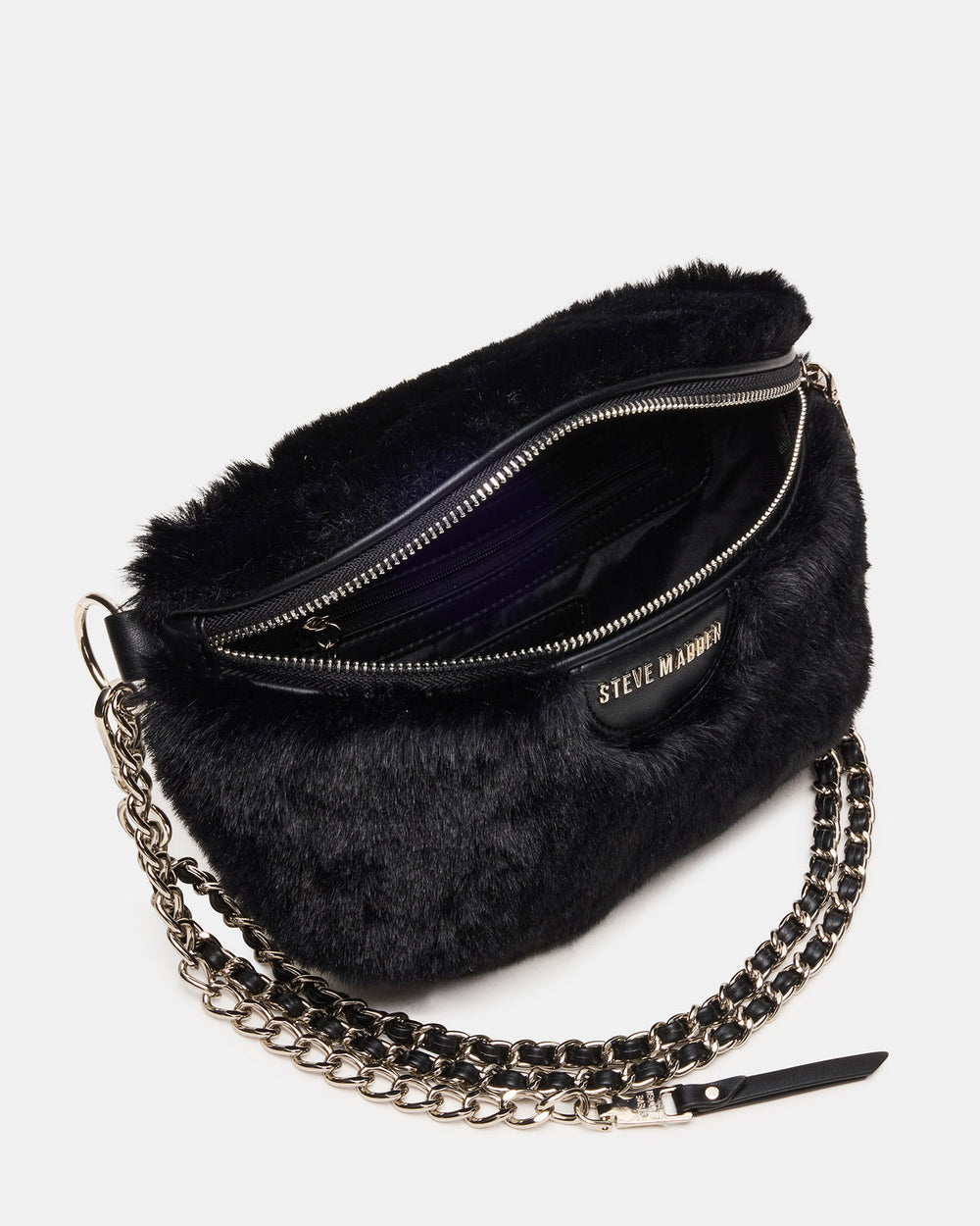 WYLDER Bag Black Faux Fur Crossbody Women's Belt Handbag | Steve Madden outlet