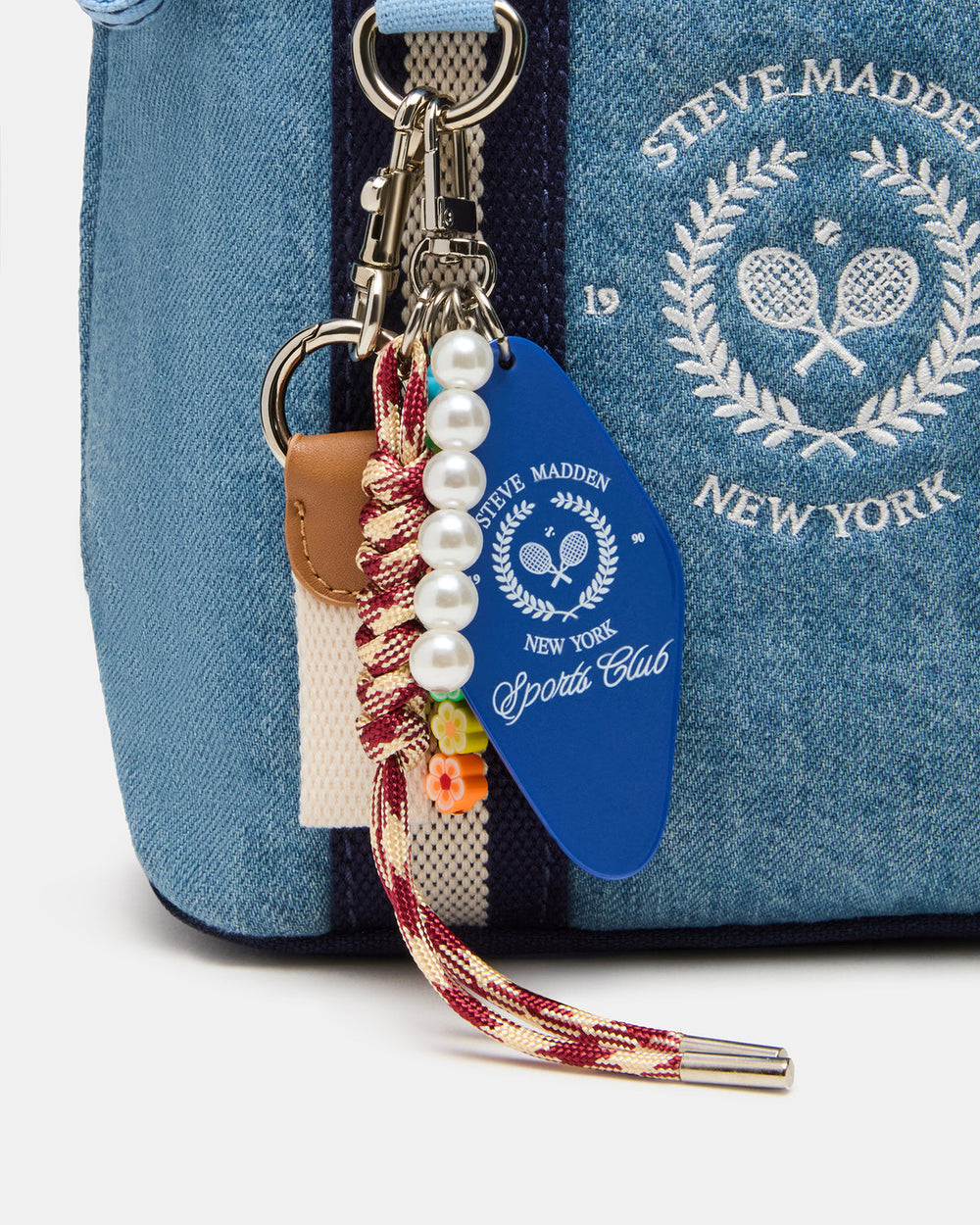 COLLEGE Bag Denim Top-Handle Crossbody Tote Handbag | Steve Madden Sale